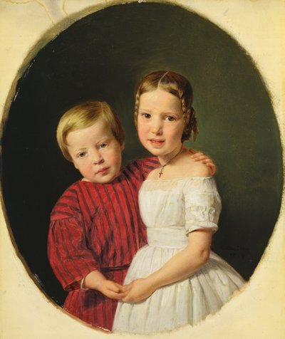 Ritratto di due bambini, 1844 da Ferdinand Georg Waldmuller